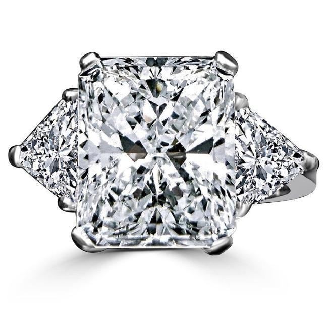 3CT Diamond Veneer Three Stone 14K Gold Engagement Ring. 635R71337K-3CT