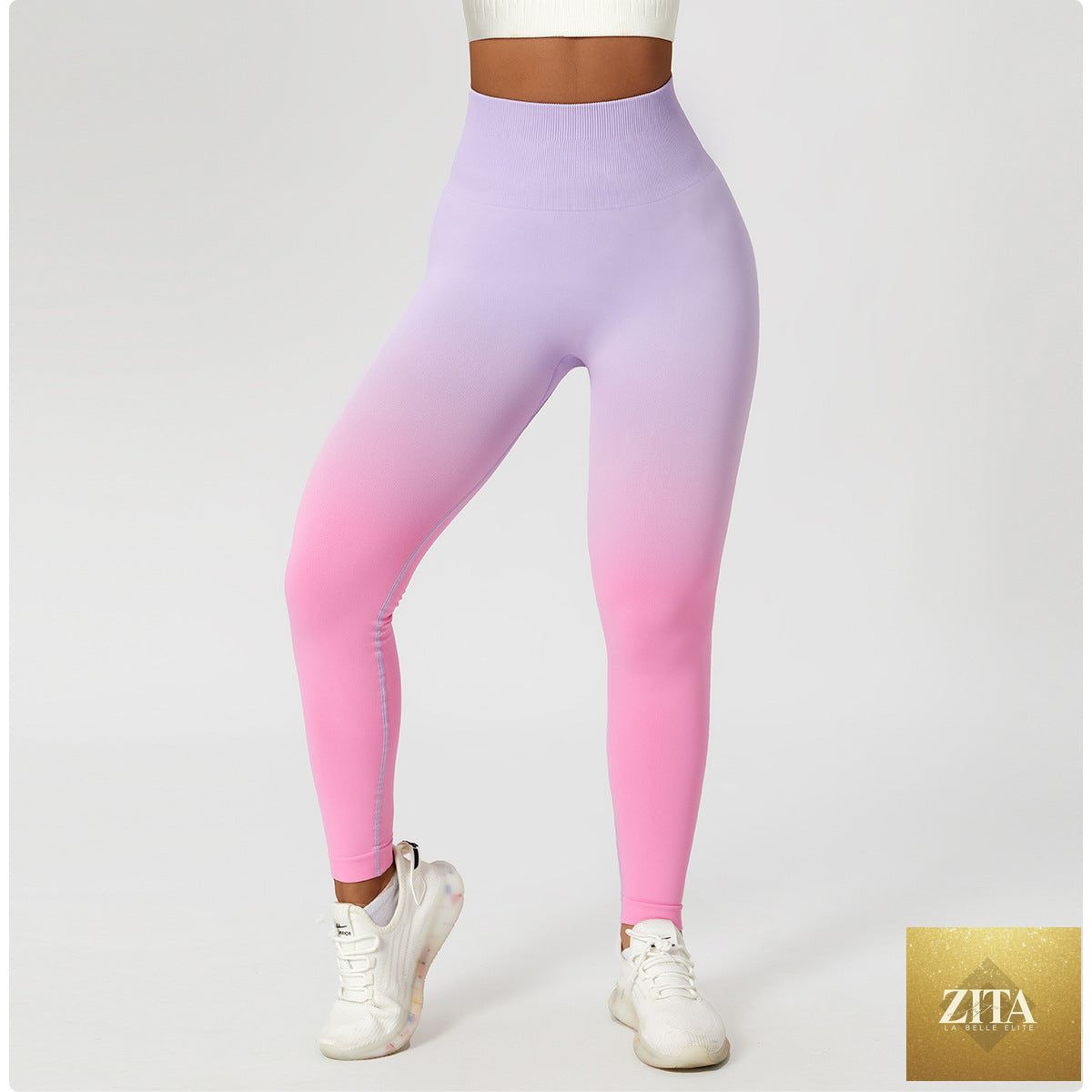 Gradient Fitness High Waist Sportswear Tight Outdoor Pants