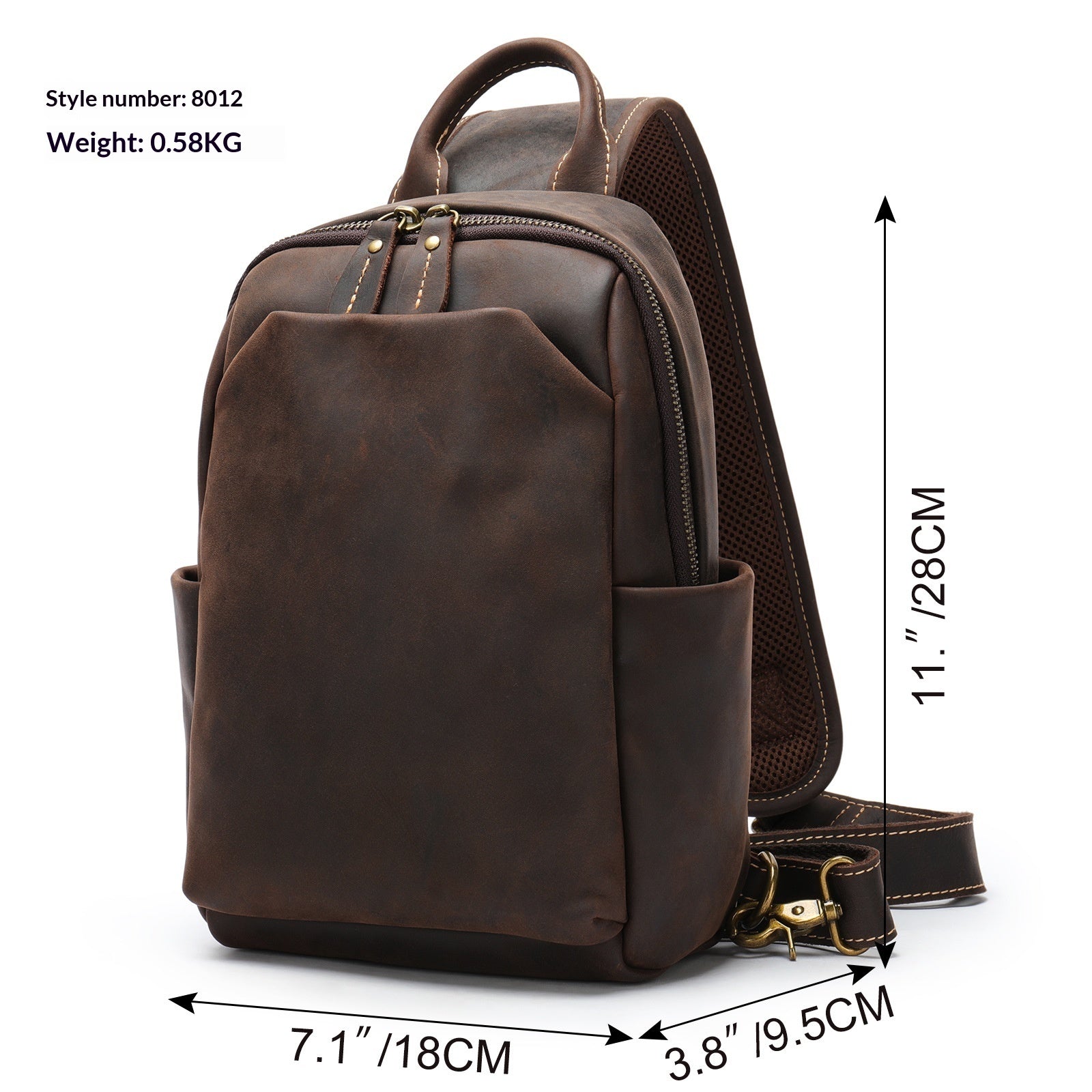 Retro men's casual travel crossbody chest bag with adjustable strap and multiple compartments, designed for everyday use.