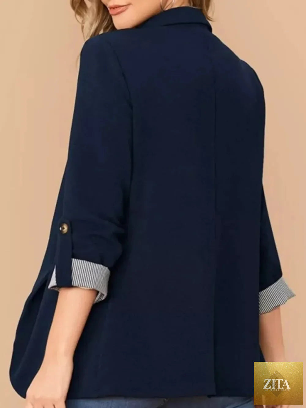 SITRA blazer with lapel collar, roll-tab sleeves, tailored fit, in a versatile color, suitable for professional or casual wear