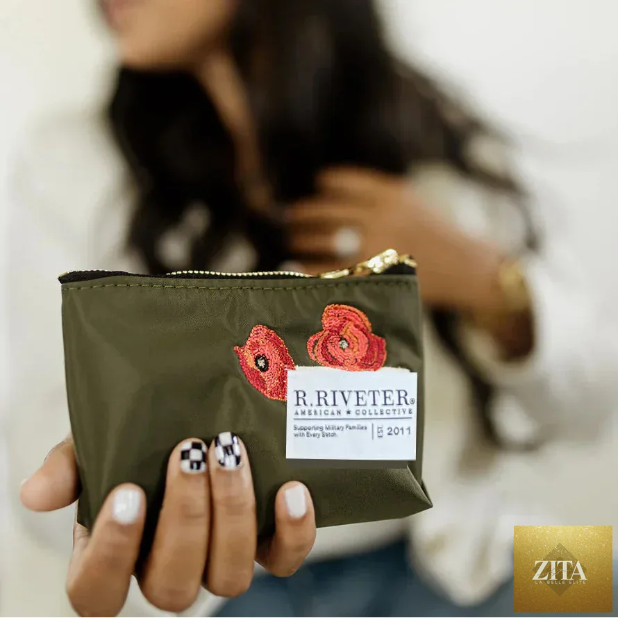 Lucy Mini Zipper Pouch | Poppy Special Edition Fatigue Nylon