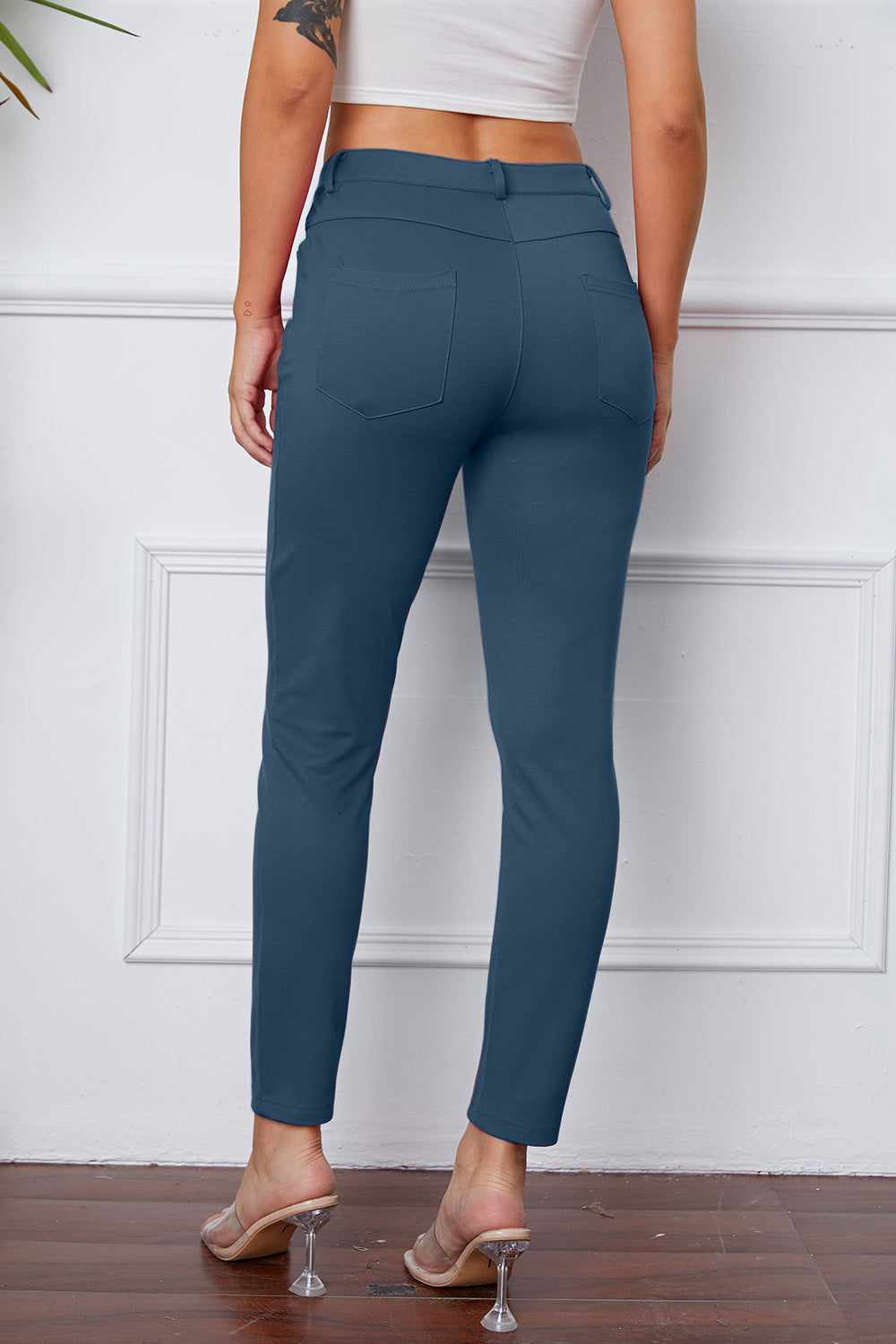 StretchyStitch Pants By Basic Bae Pocketed Opaque Stretch For Women All Day Comfort