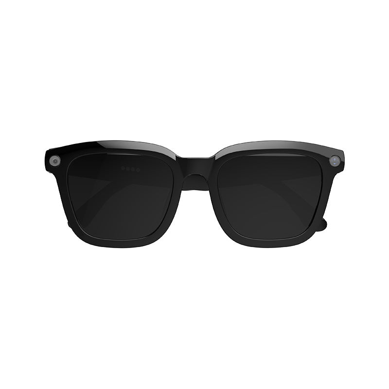 HeyCyan Onyx Black AI Smart Glasses by FLIPSTYLEZLLC with 8MP anti-shake 2K video recording, real-time translation, and object recognition.