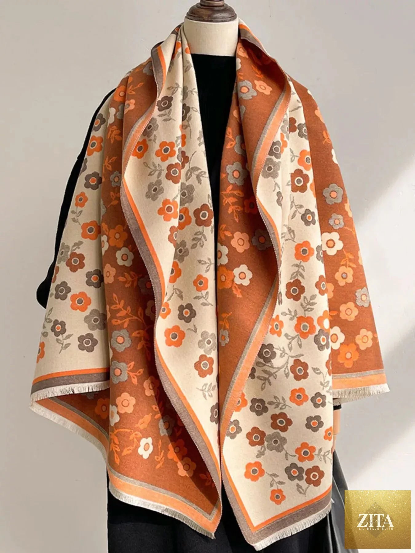 Floral Print Warm Winter Scarf