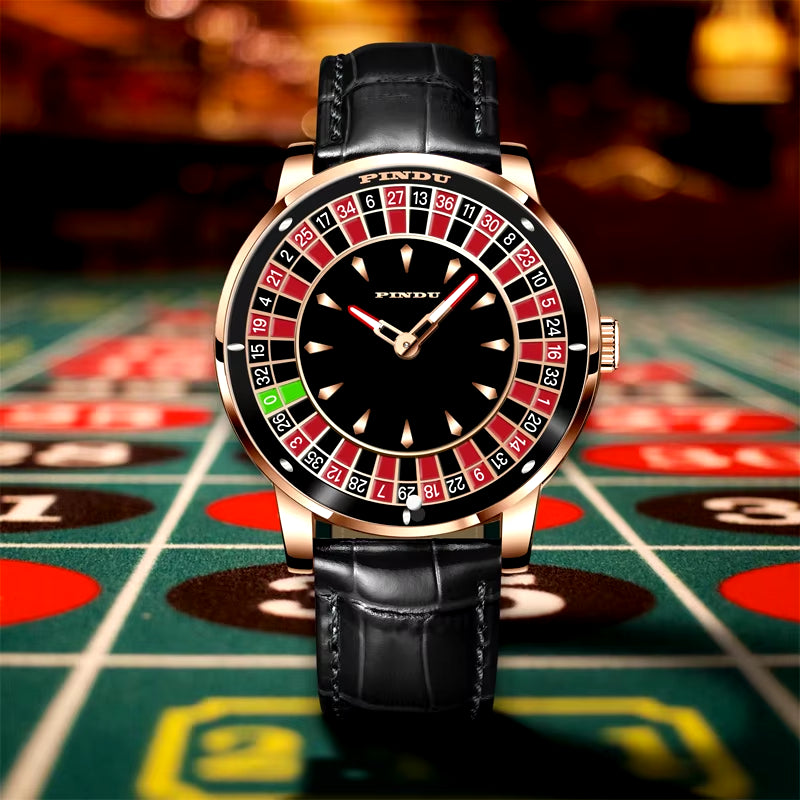 Design Watch NH35A Automatic Mechanical Wristwatches Las Vegas Roulette Diamond Luminous Pointer Montre Homme