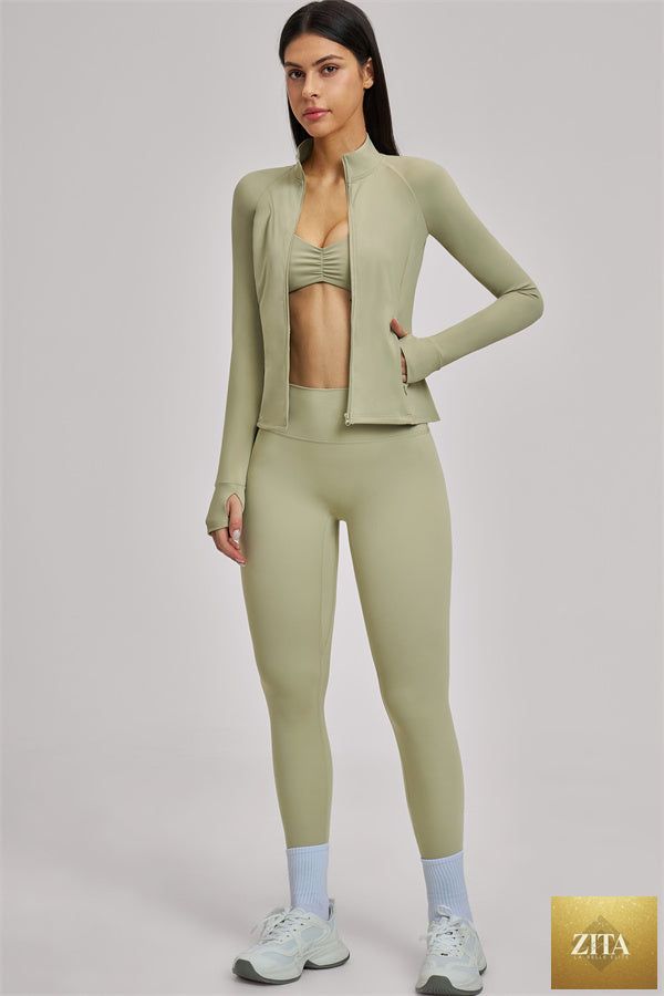 The Swoon Jacket Sports Bra Leggings 3-Piece Set