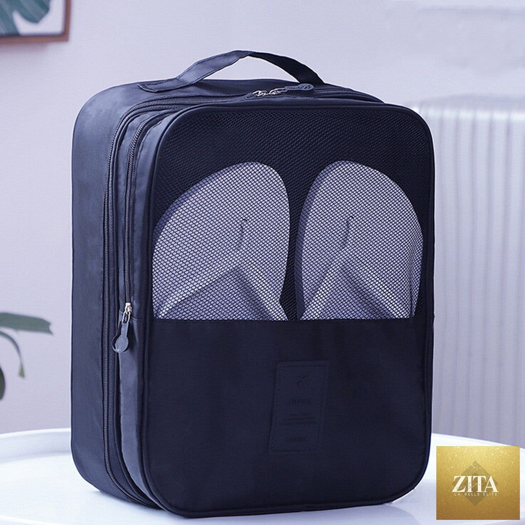 Twill Oxford Cloth Shoes Travel Storage Bags Three-layer Waterproof Shoe Bag