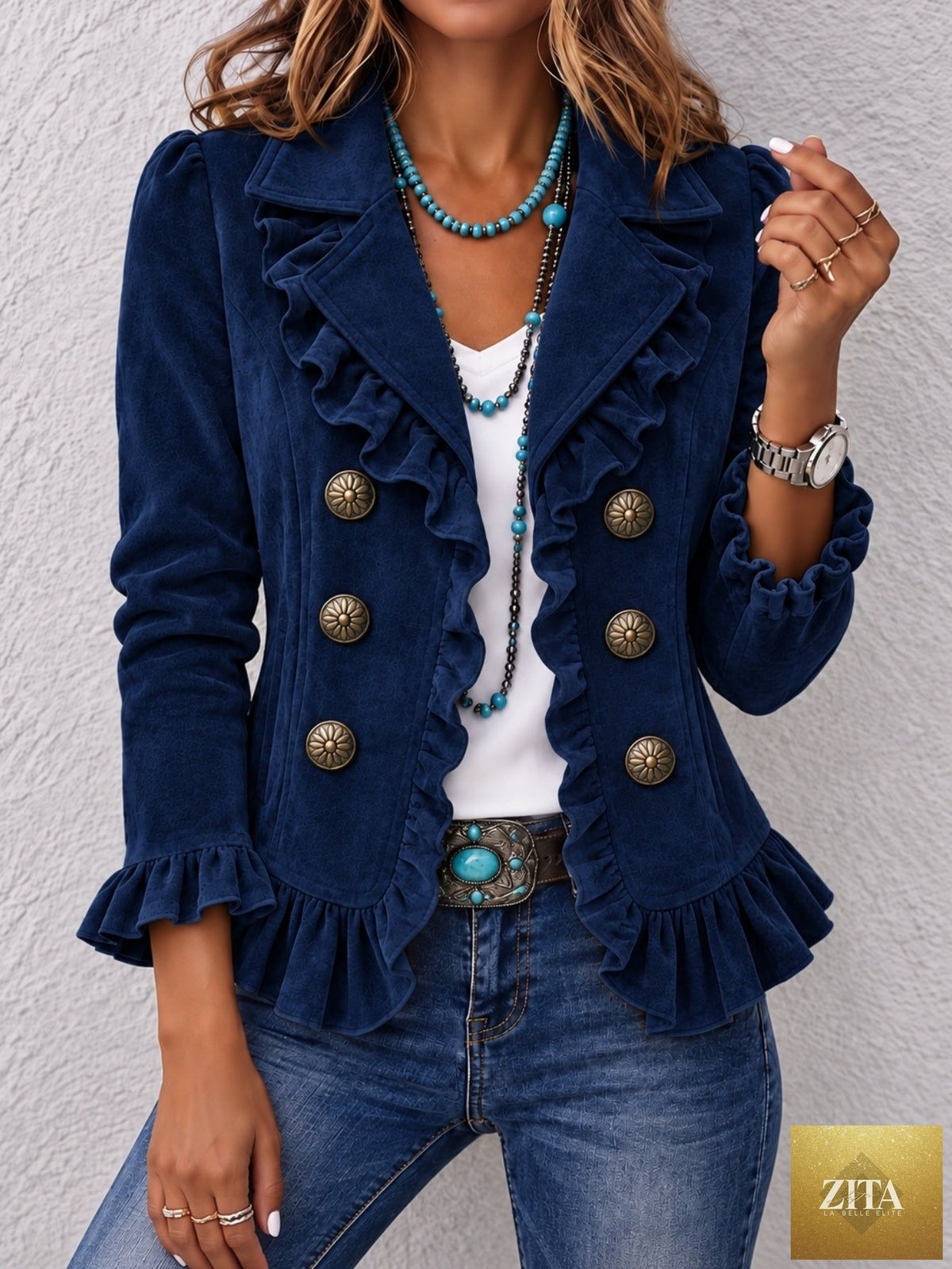 Women's Buttoned Long-Sleeve Cardigan Jacket