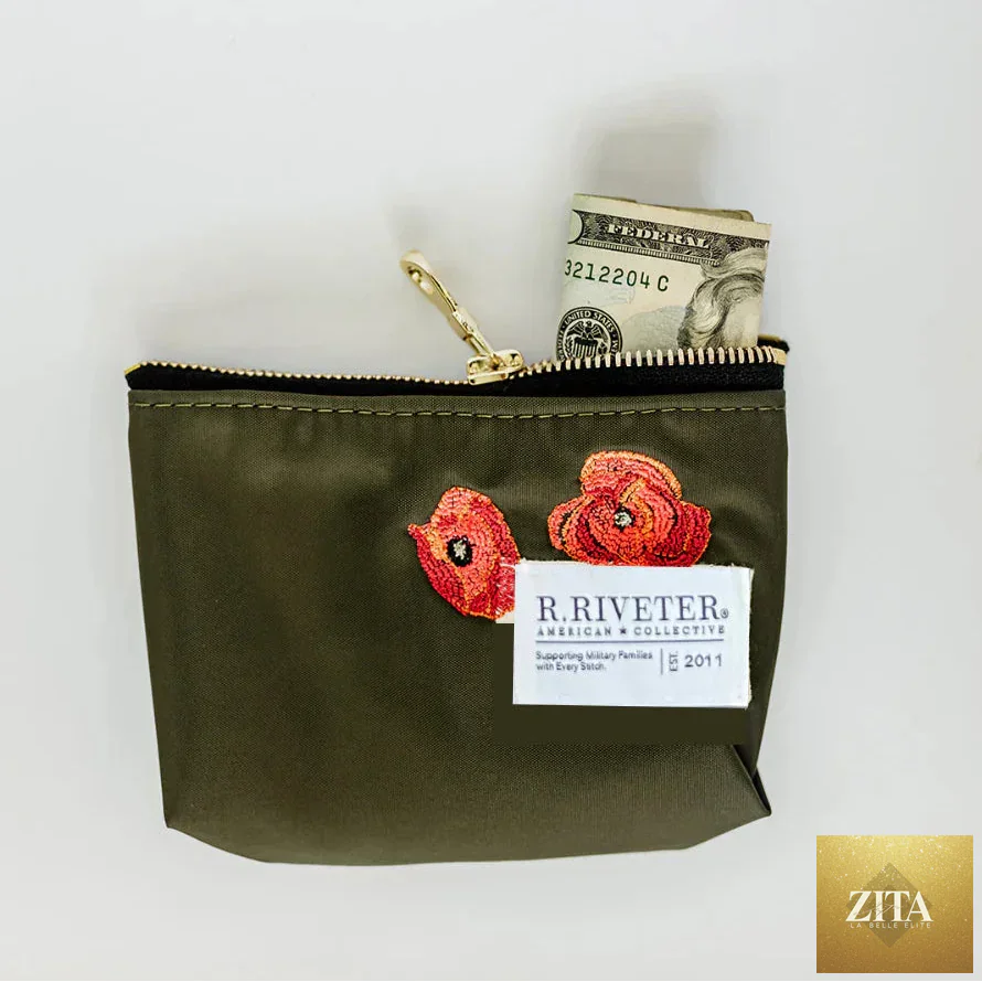 Lucy Mini Zipper Pouch | Poppy Special Edition Fatigue Nylon