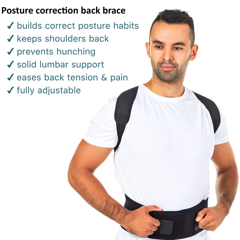 Posture Corrector Support Magnetic Back Shoulder Brace Belt Band For Puce Gaia