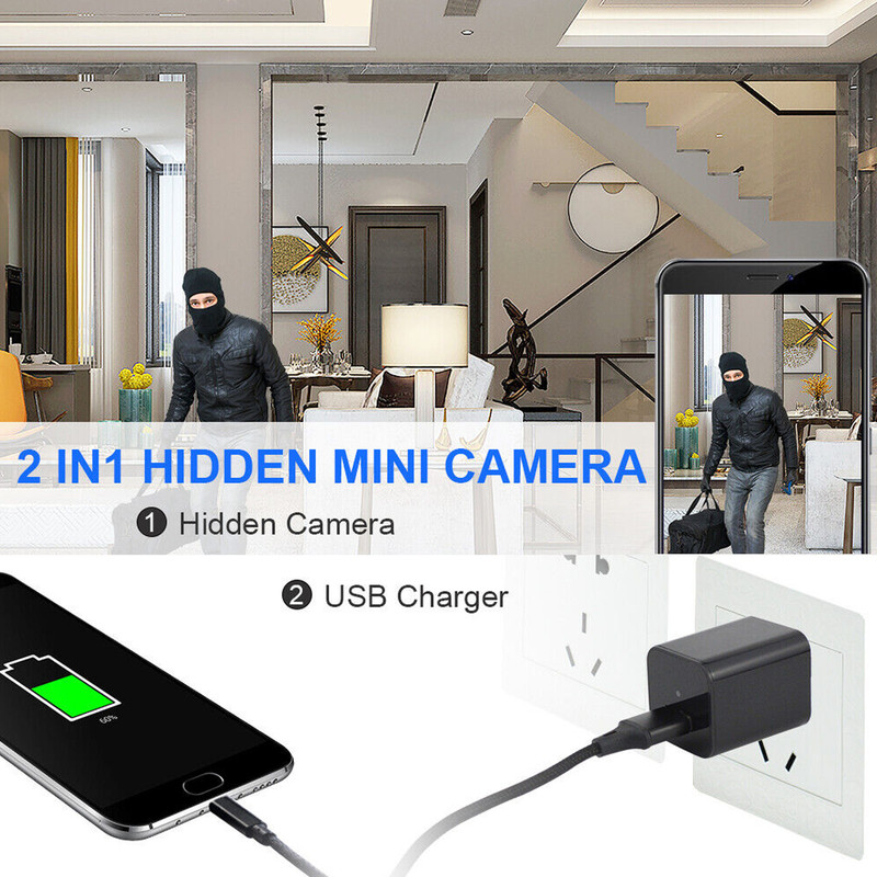 Mini Hidden Camera Home Security Nanny Cam Full HD 1080P DVR Night Puce Gaia