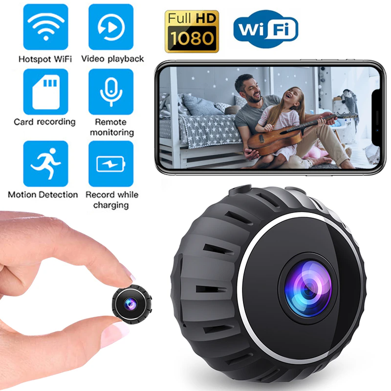 Mini Hidden Spy Nanny Camera Wireless Nanny Cam WiFi Home Security HD Puce Gaia