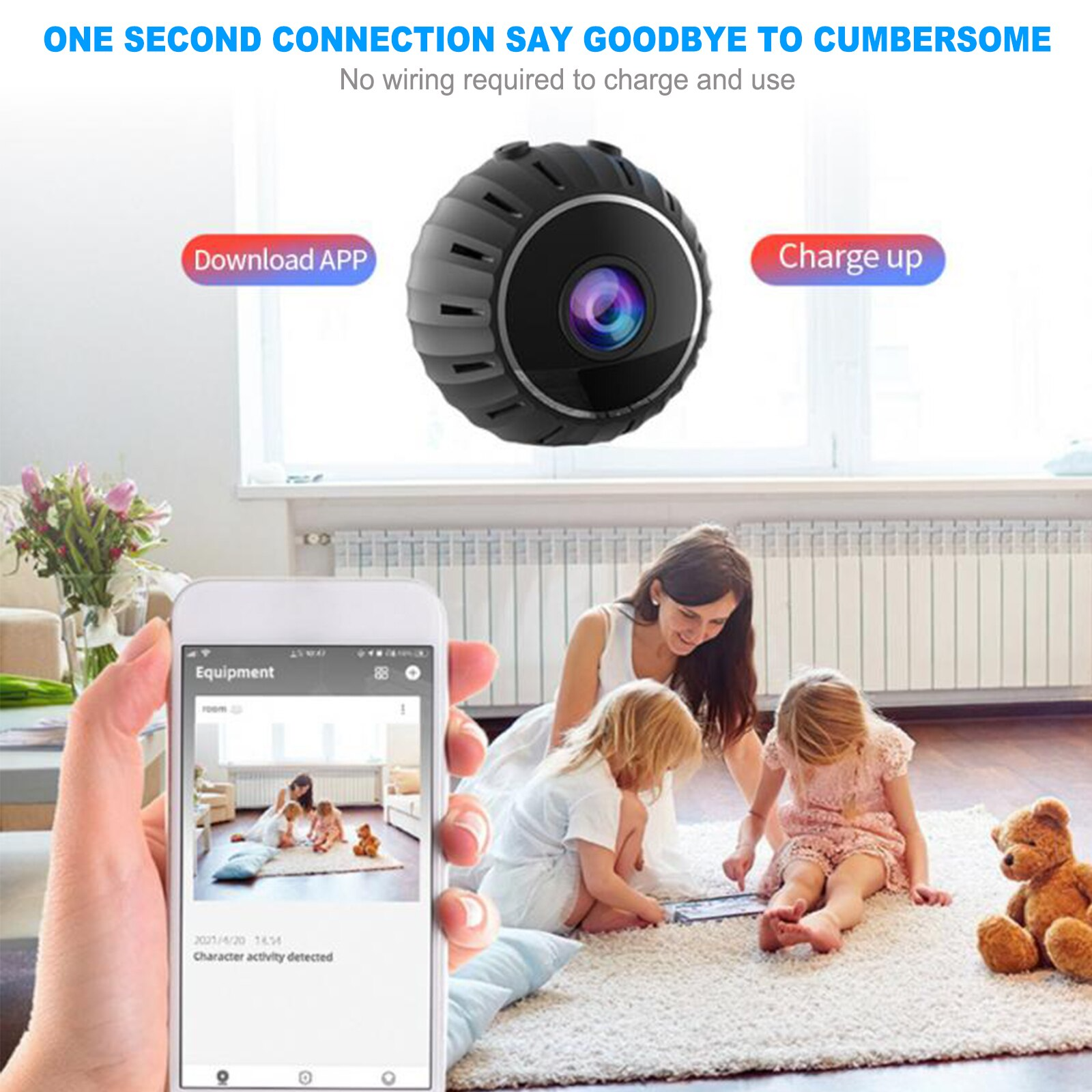 Mini Hidden Spy Nanny Camera Wireless Nanny Cam WiFi Home Security HD Puce Gaia