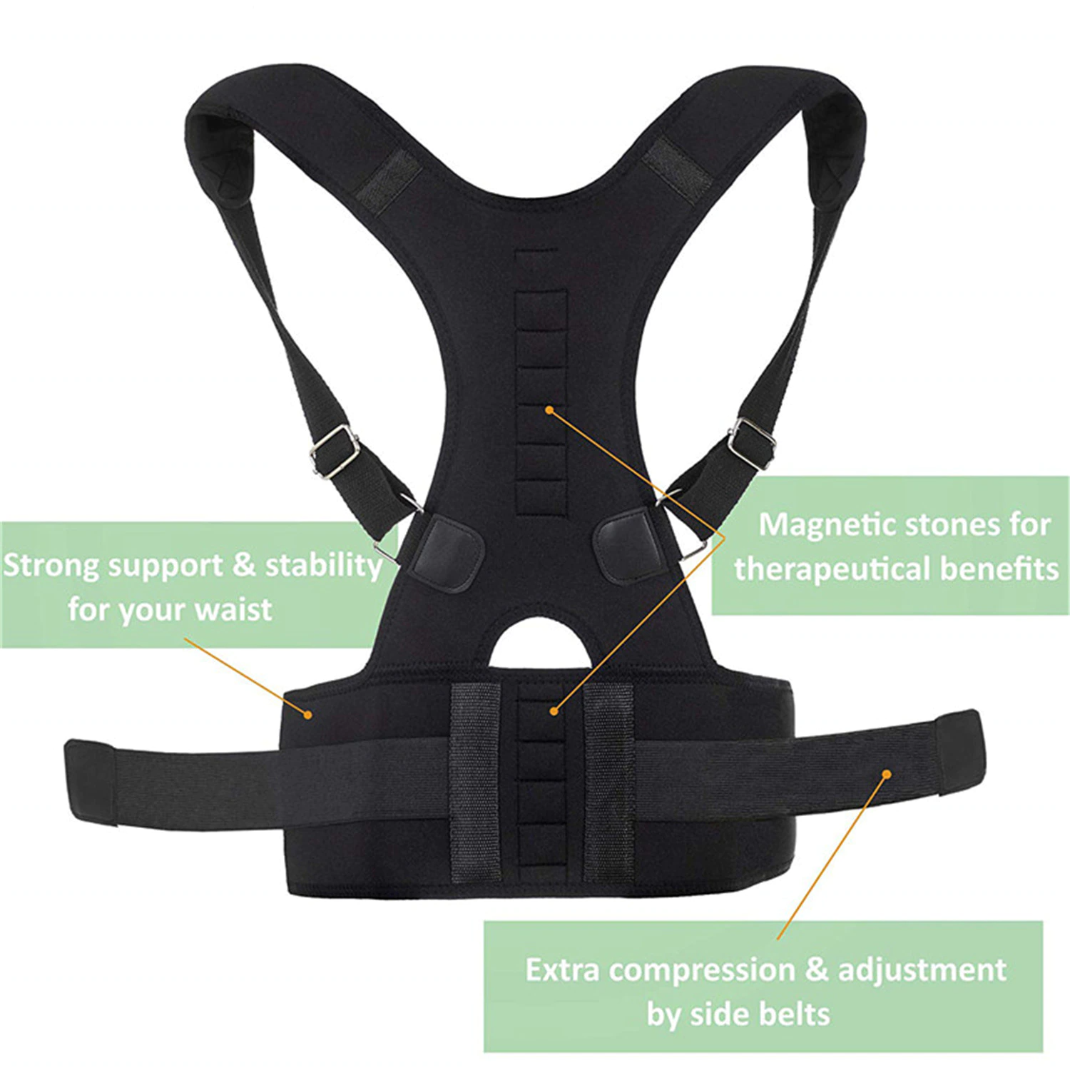 Posture Corrector Support Magnetic Back Shoulder Brace Belt Band For Puce Gaia
