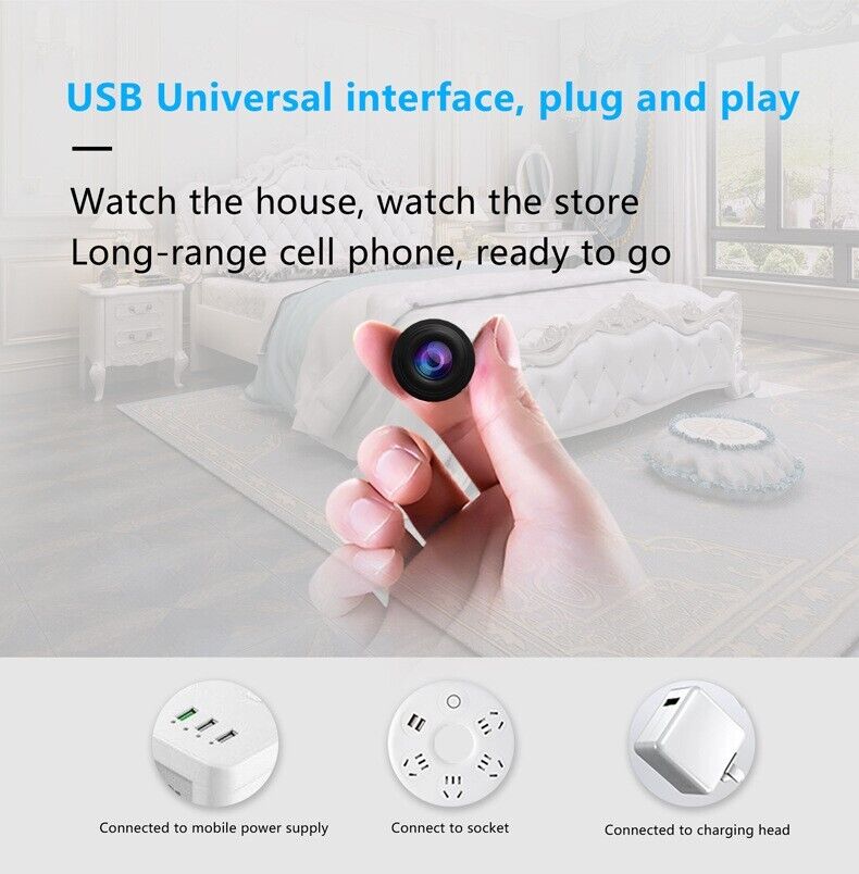 WiFi Wireless Spy 4K Mini Camera Pinhole DIY Hidden HD Screw IP DVR Puce Gaia