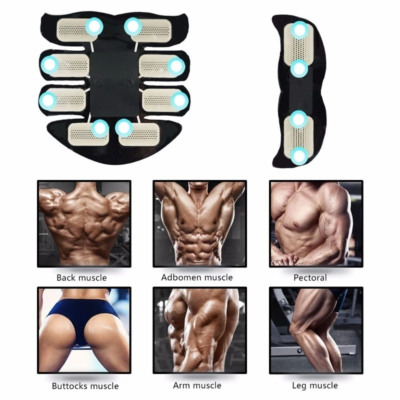 EMS Abdominal Muscle Toning Trainer ABS Stimulator Toner Fitness Puce Gaia