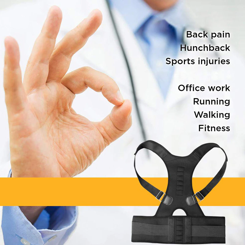 Posture Corrector Support Magnetic Back Shoulder Brace Belt Band For Puce Gaia