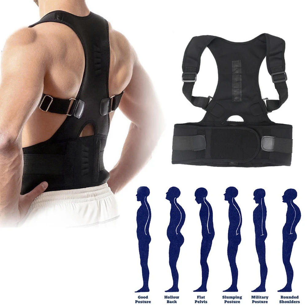 Posture Corrector Support Magnetic Back Shoulder Brace Belt Band For Puce Gaia