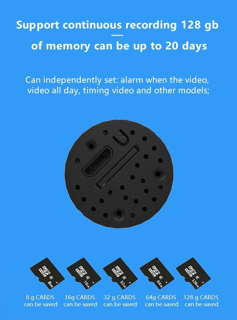 WiFi Wireless Spy 4K Mini Camera Pinhole DIY Hidden HD Screw IP DVR Puce Gaia