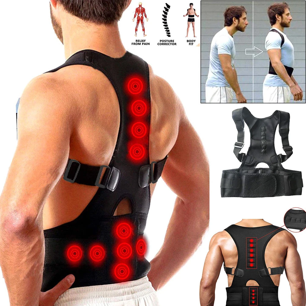 Posture Corrector Support Magnetic Back Shoulder Brace Belt Band For Puce Gaia