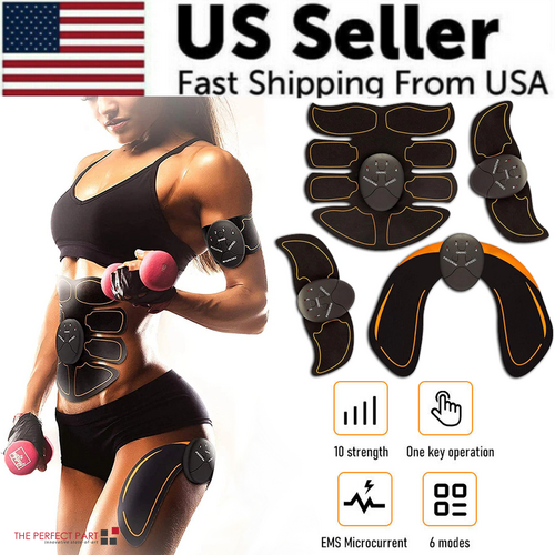 EMS Abdominal Muscle Toning Trainer ABS Stimulator Toner Fitness Puce Gaia