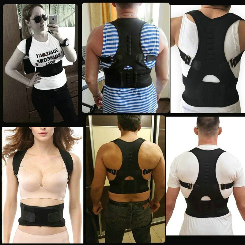 Posture Corrector Support Magnetic Back Shoulder Brace Belt Band For Puce Gaia