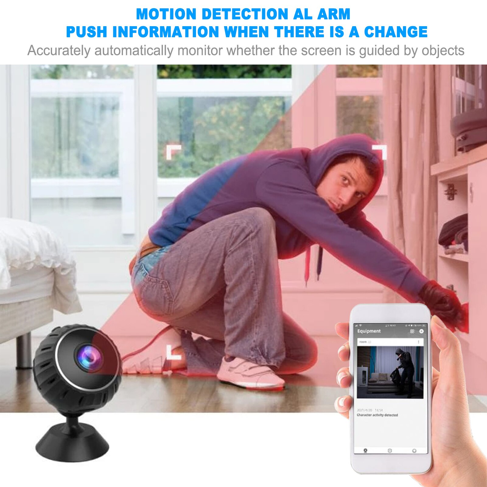 Mini Hidden Spy Nanny Camera Wireless Nanny Cam WiFi Home Security HD Puce Gaia
