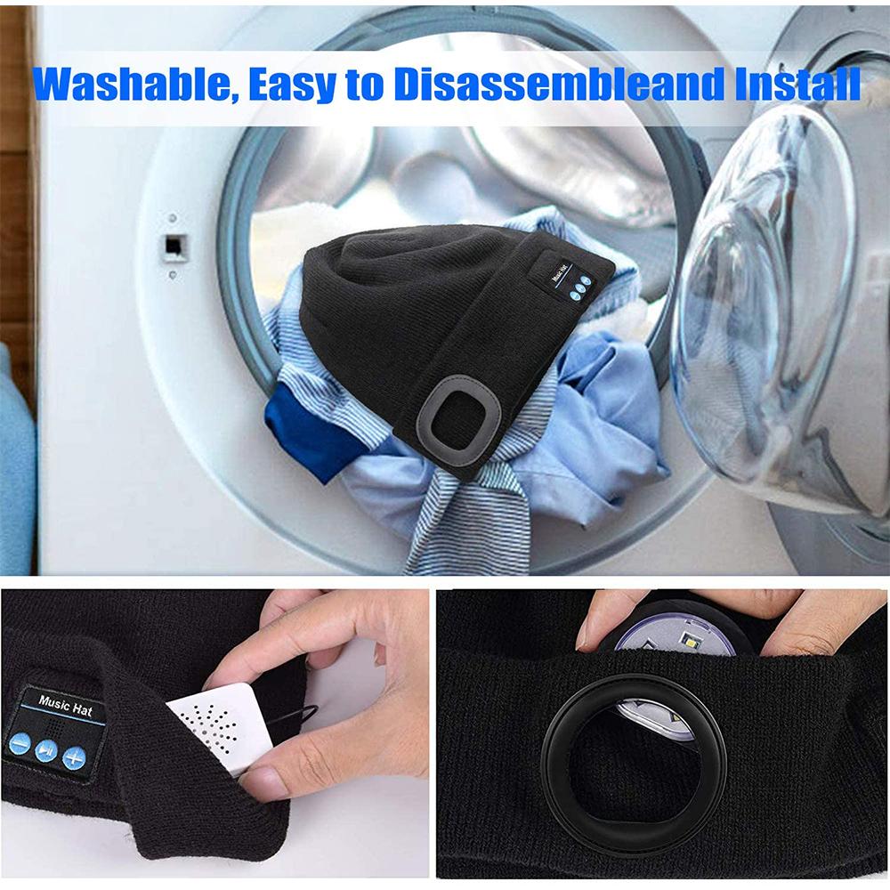 Wireless Bluetooth LED Hat with Music Speakers Light Winter Gift Pink Iolaus