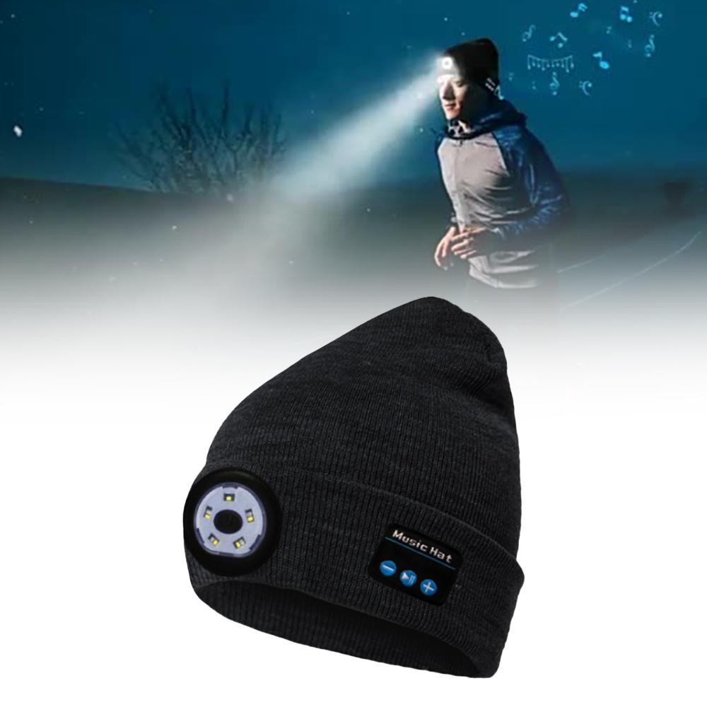Wireless Bluetooth LED Hat with Music Speakers Light Winter Gift Pink Iolaus