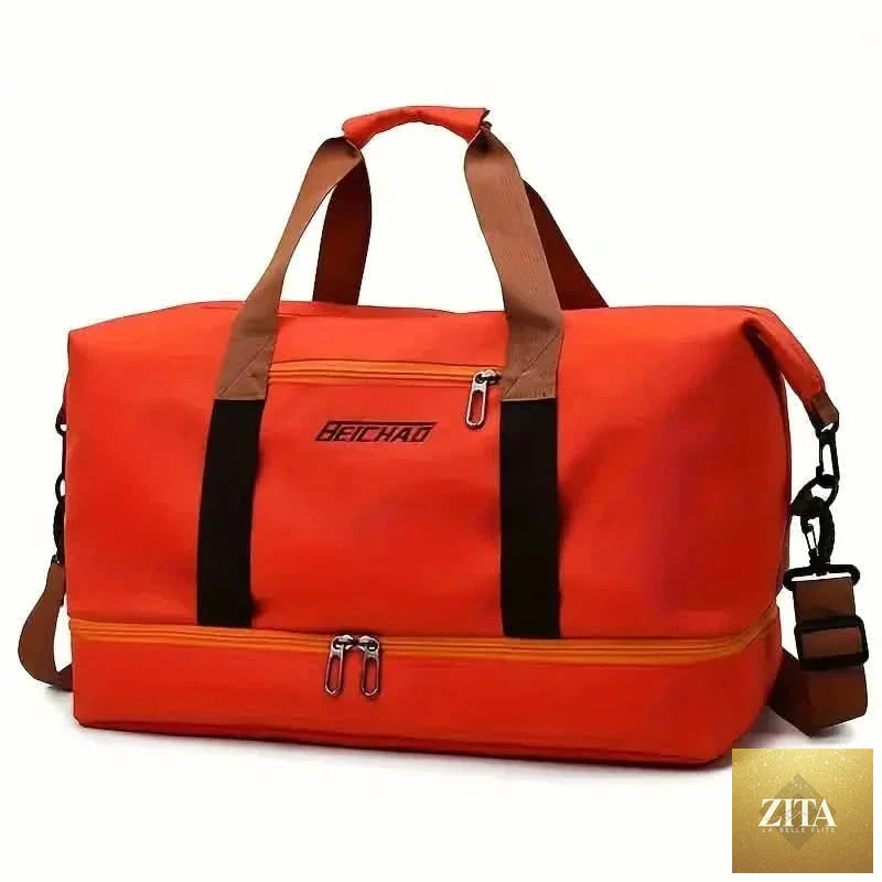 Nylon Duffel Bag for Travel – Large Capacity, Foldable, Shoe Compartment – Men & Women
