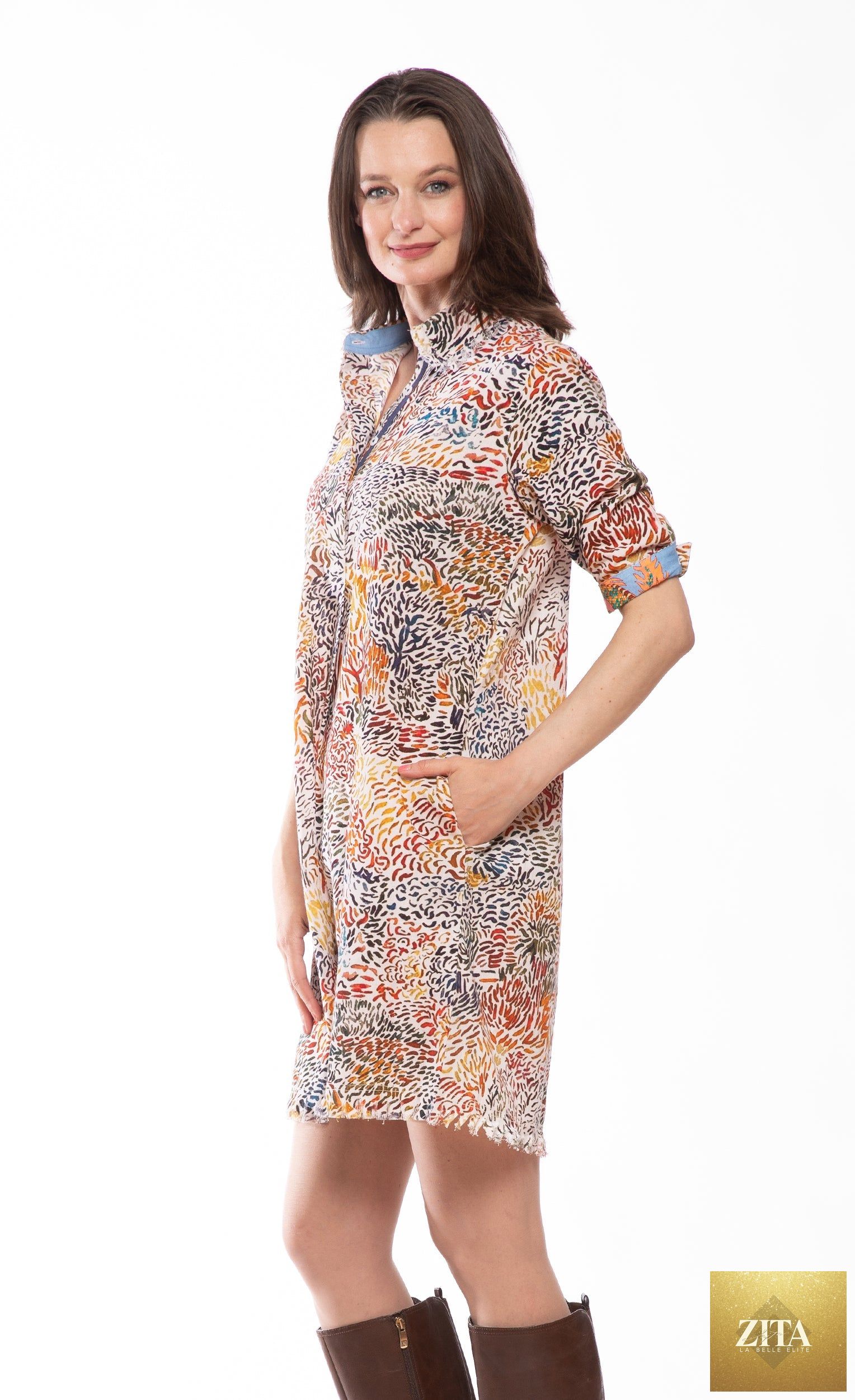 Chatham Dress All Over Abstract Print