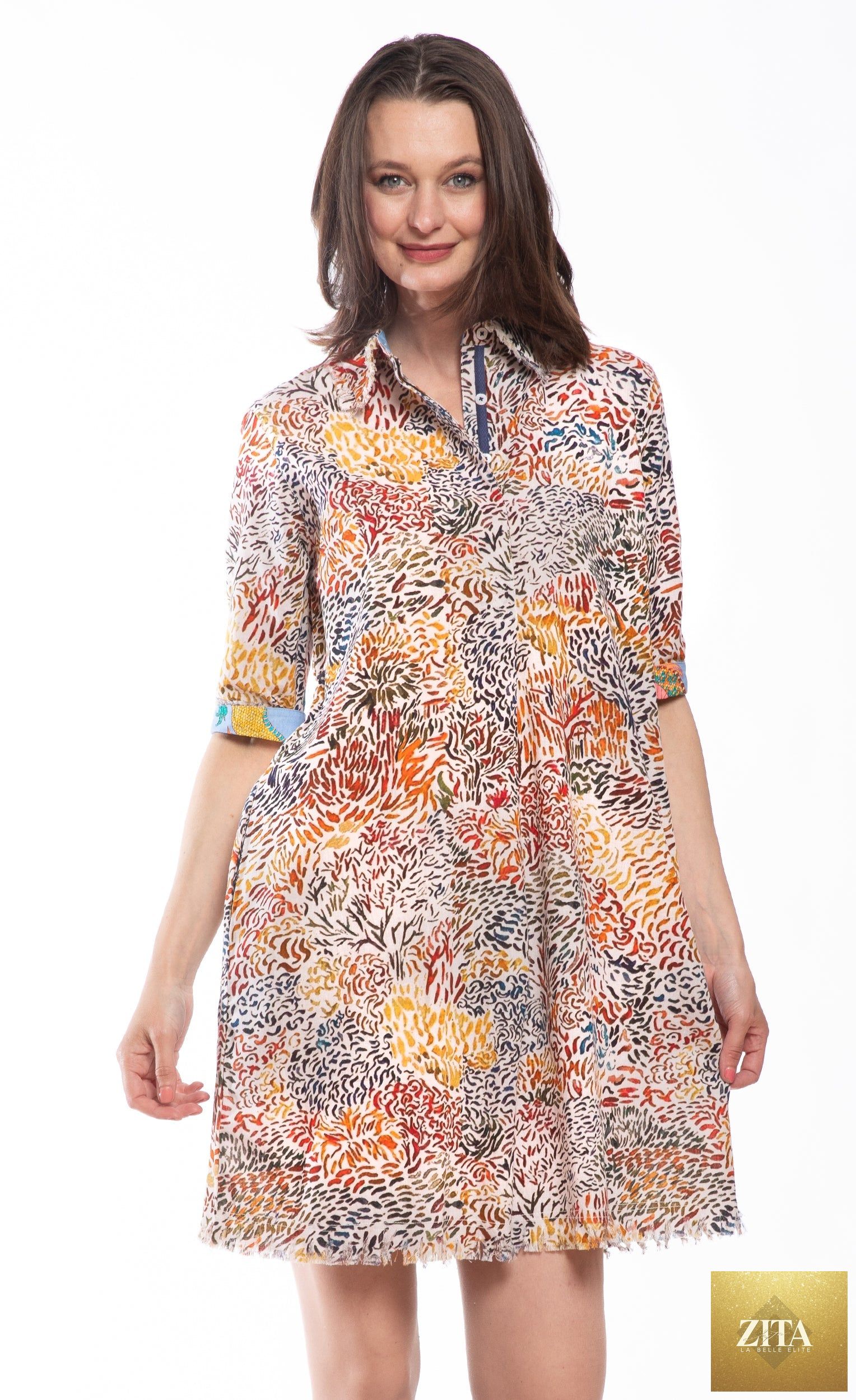 Chatham Dress All Over Abstract Print