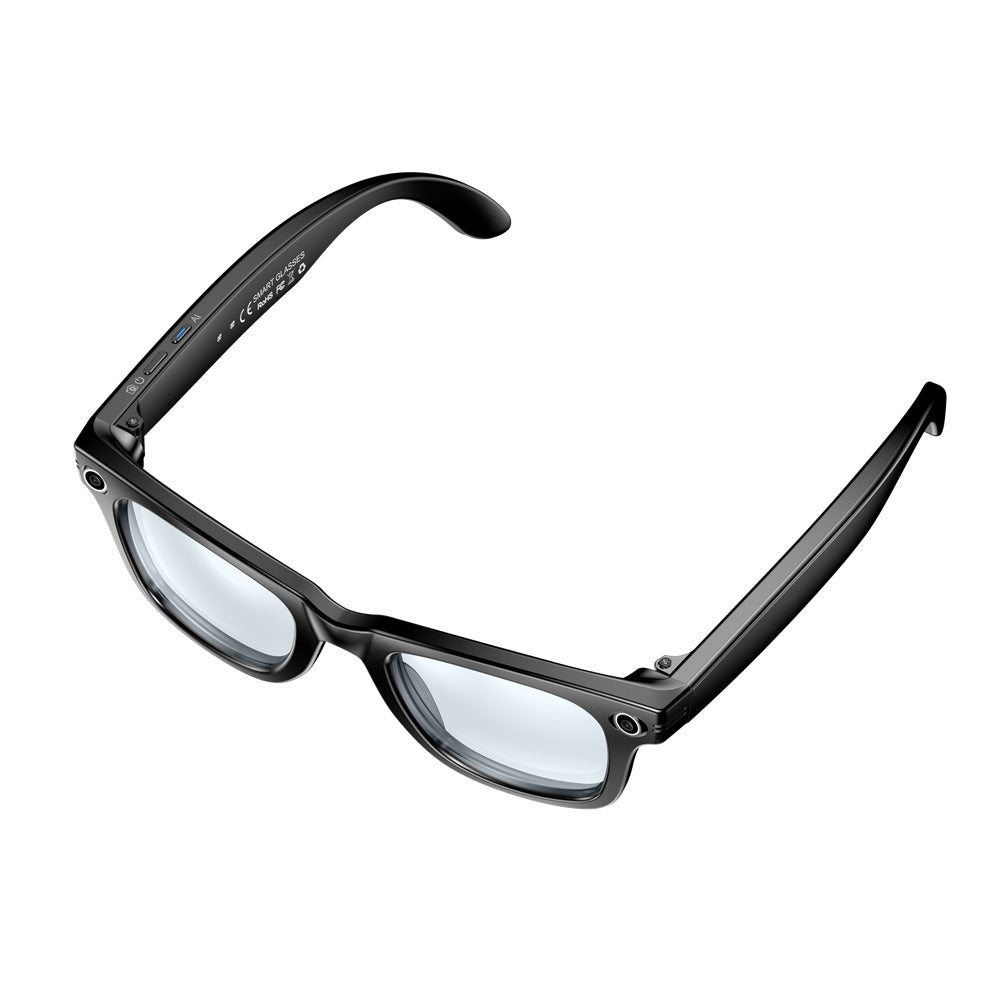 FLIPSTYLEZLLC AI Recognition Voice Assistant Smart Glasses with 800W camera and translation features, sleek design on a white background.