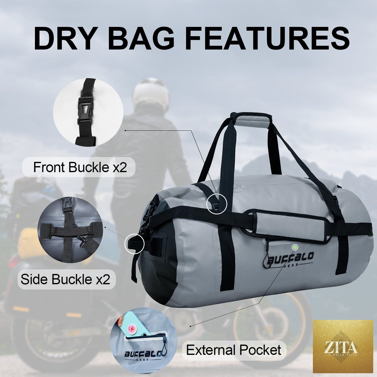 63QT Roll Top Waterproof Duffel Bag