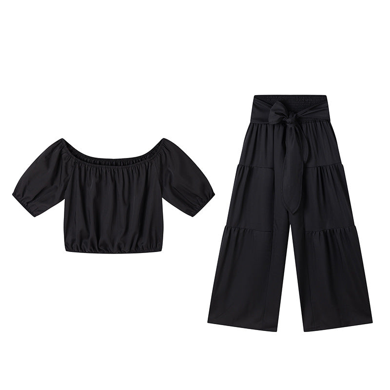 FitiqueFit high-waist flared pants and top two-piece casualwear set in multiple colors, featuring a relaxed fit for everyday wear.