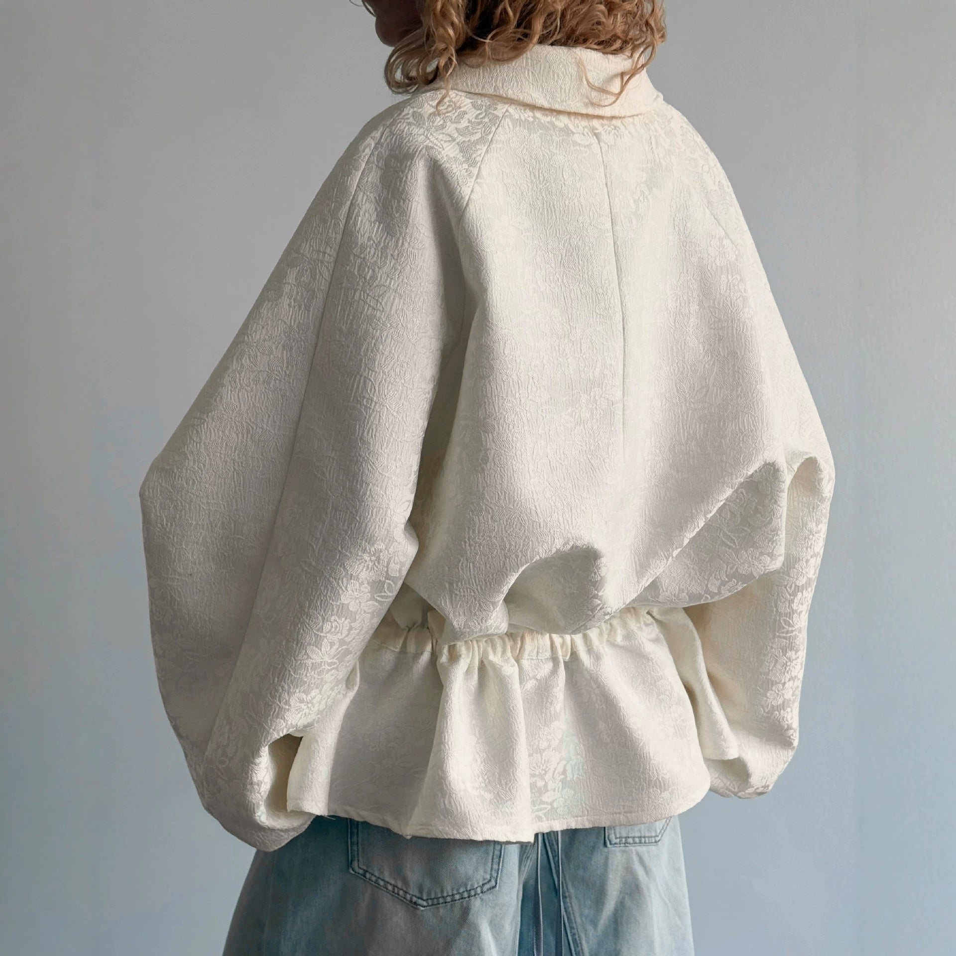 FitiqueFit long sleeve zip-up cropped jacket with turn-down collar, stylish and casual outerwear for versatile fashion.