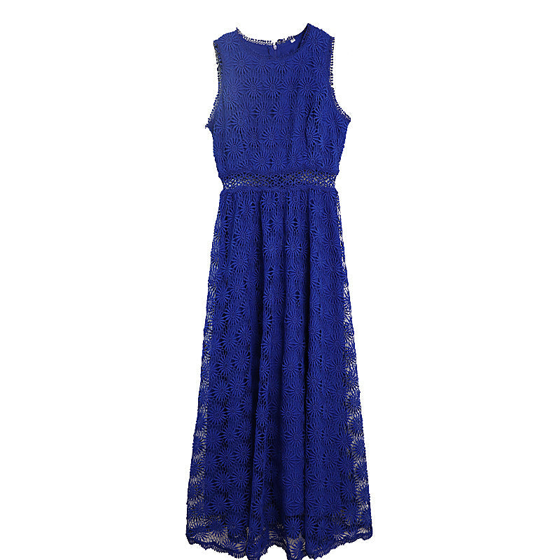 French Tea Break Long Hollow Out Skirt by The Fashion Celestial, featuring a unique design and flowy silhouette for elegant dress looks.