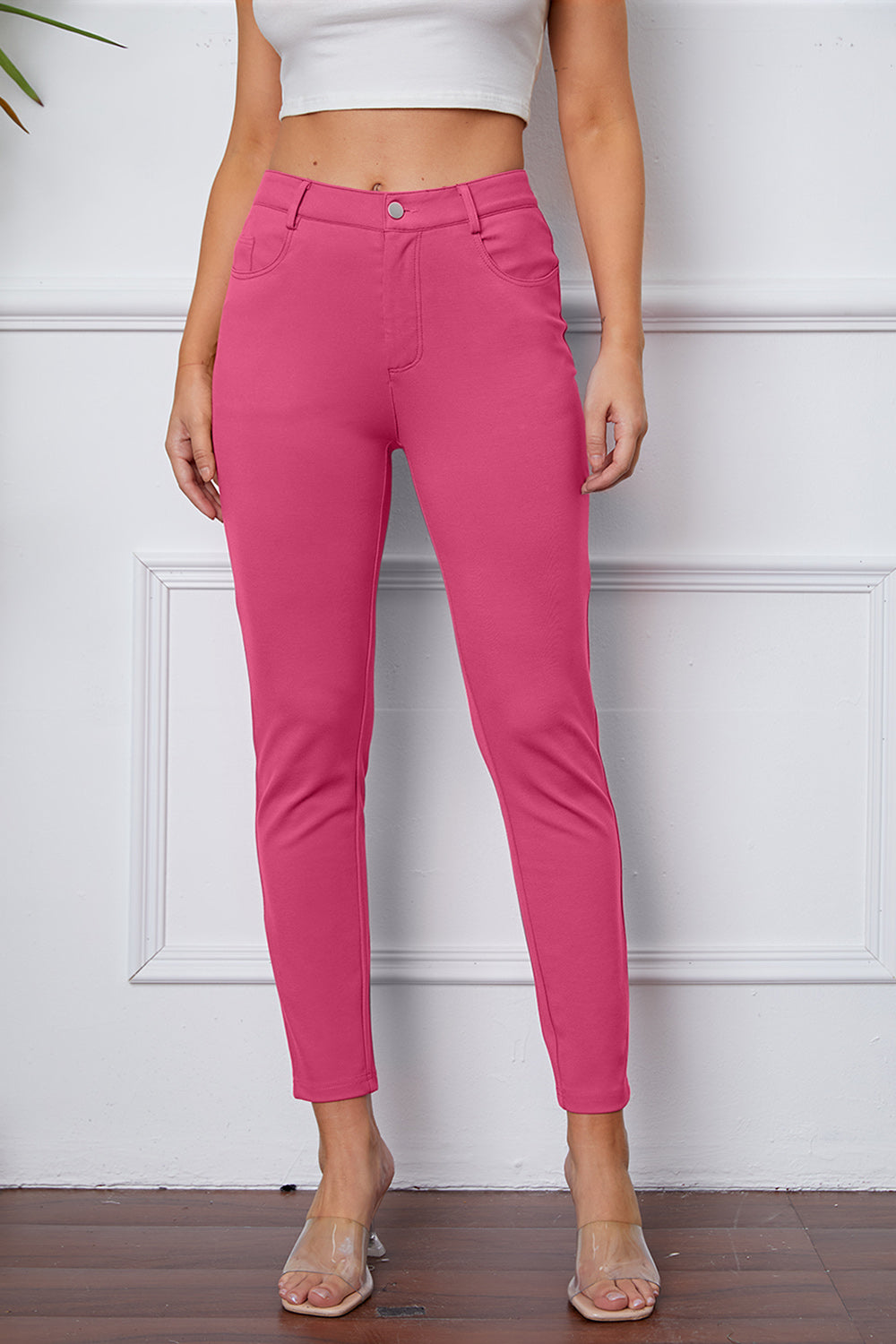StretchyStitch Pants By Basic Bae Pocketed Opaque Stretch For Women All Day Comfort