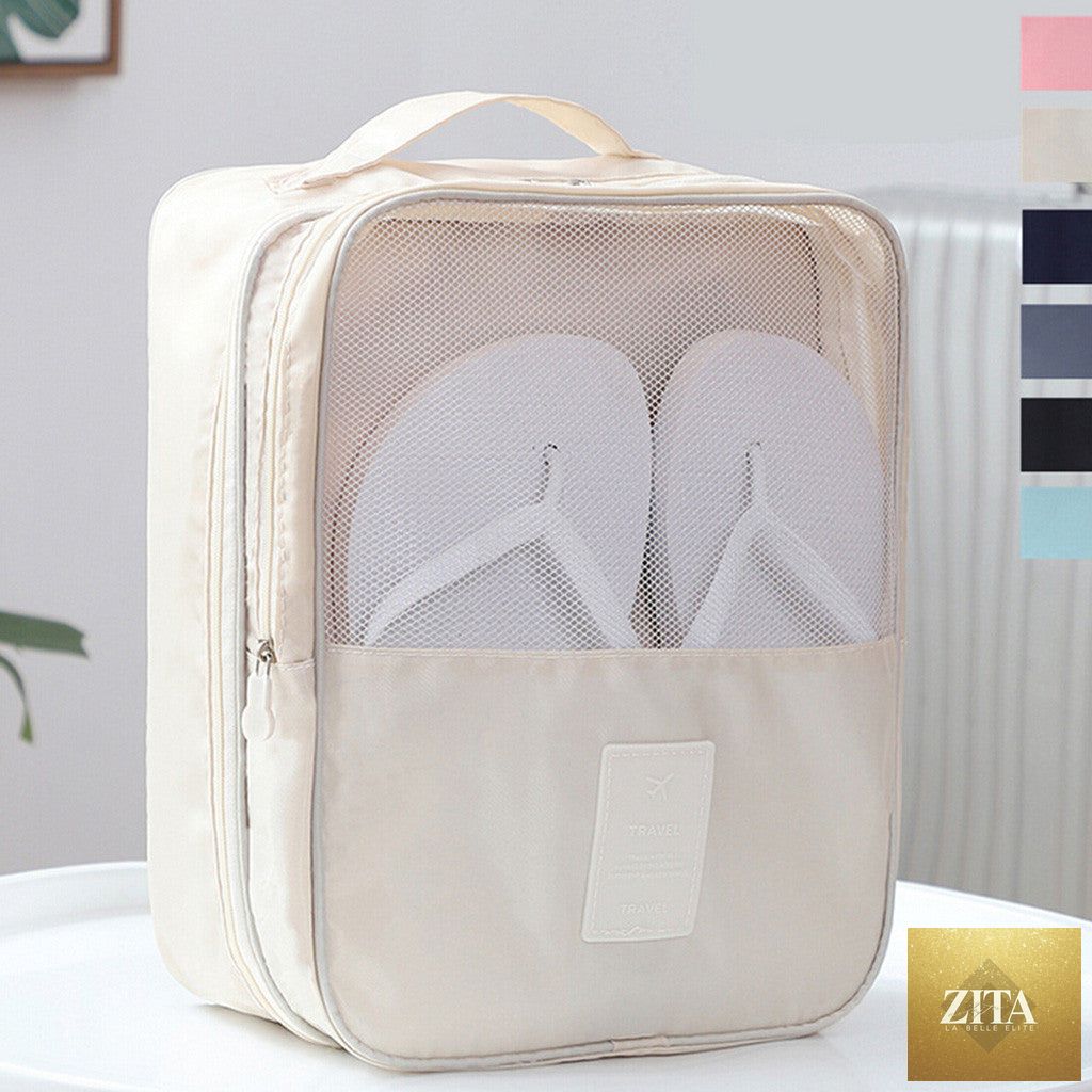 Twill Oxford Cloth Shoes Travel Storage Bags Three-layer Waterproof Shoe Bag