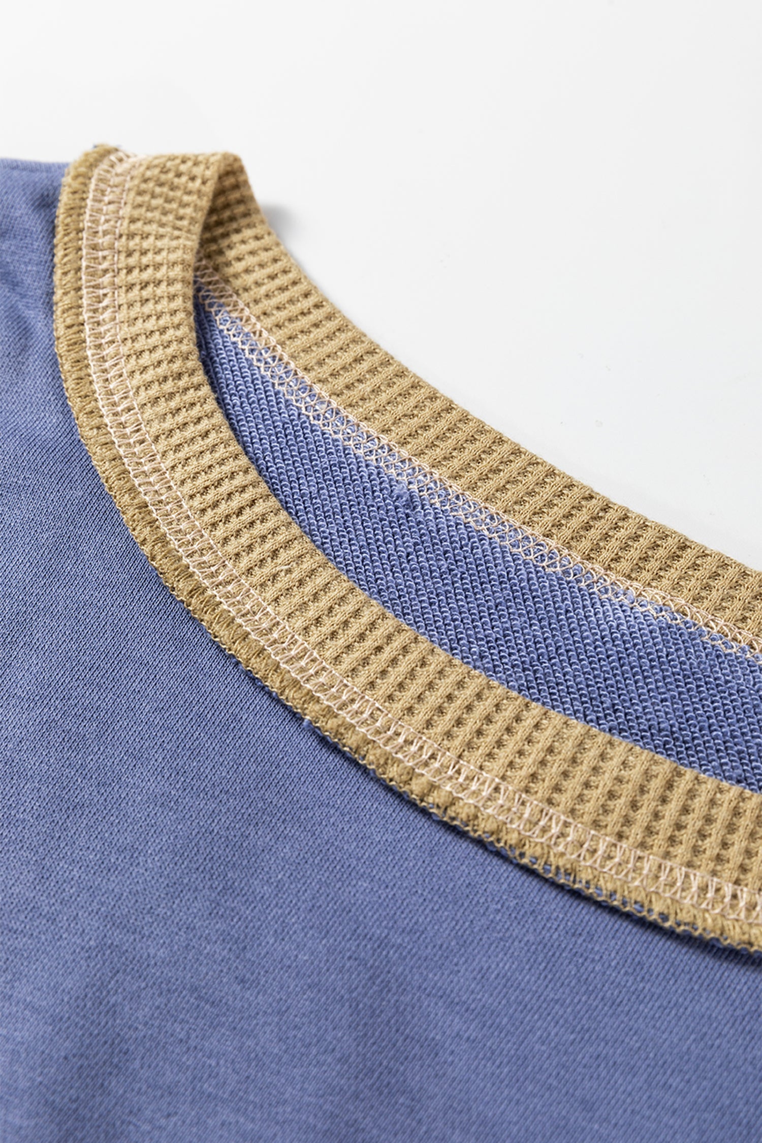 Colorblock Waffle Patchwork Oversize Sweatshirt Byzantium Bay