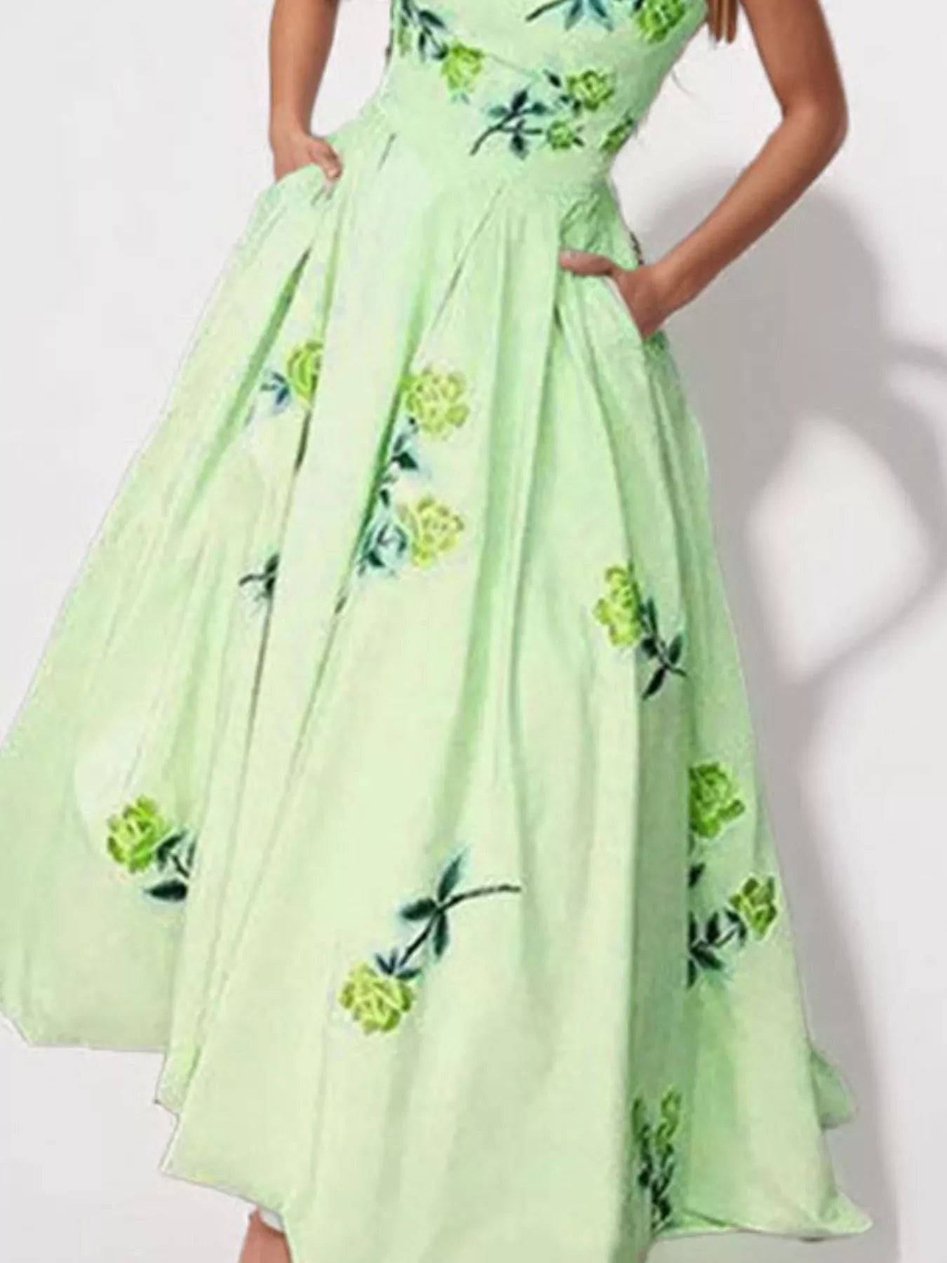 Floral print tube maxi dress from Shopiebay featuring a fitted bodice and flowing skirt, perfect for summer occasions.