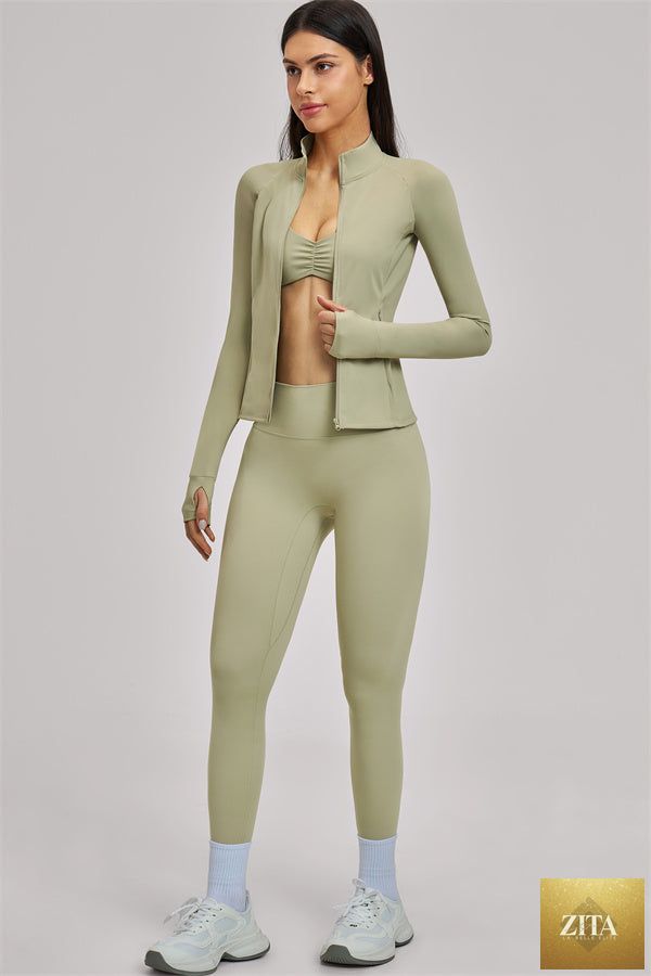 The Swoon Jacket Sports Bra Leggings 3-Piece Set