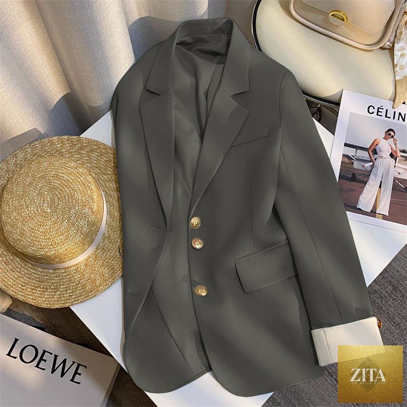 Blue women's blazer from Sell My Stuff featuring a sophisticated designer-style casual wear blazer with tailored fit and stylish lapels.