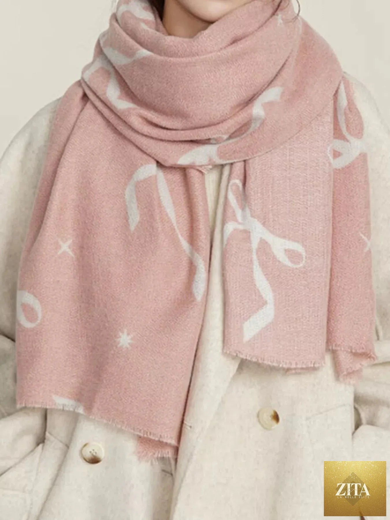 Bow Print Lightweight Scarf