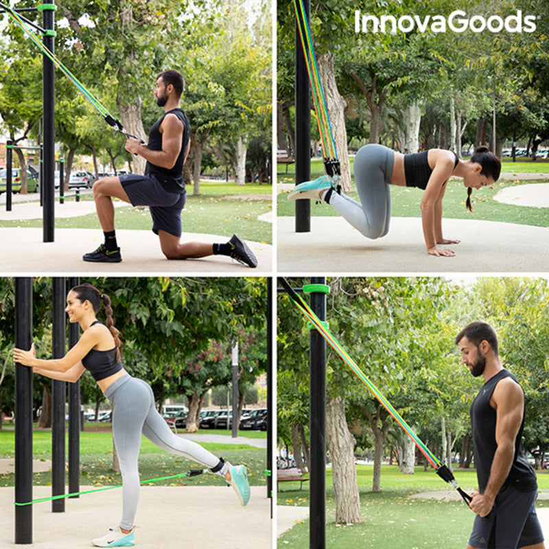 Set of Resistance Bands with Accessories and Exercise Guide Rebainer Bigbuy