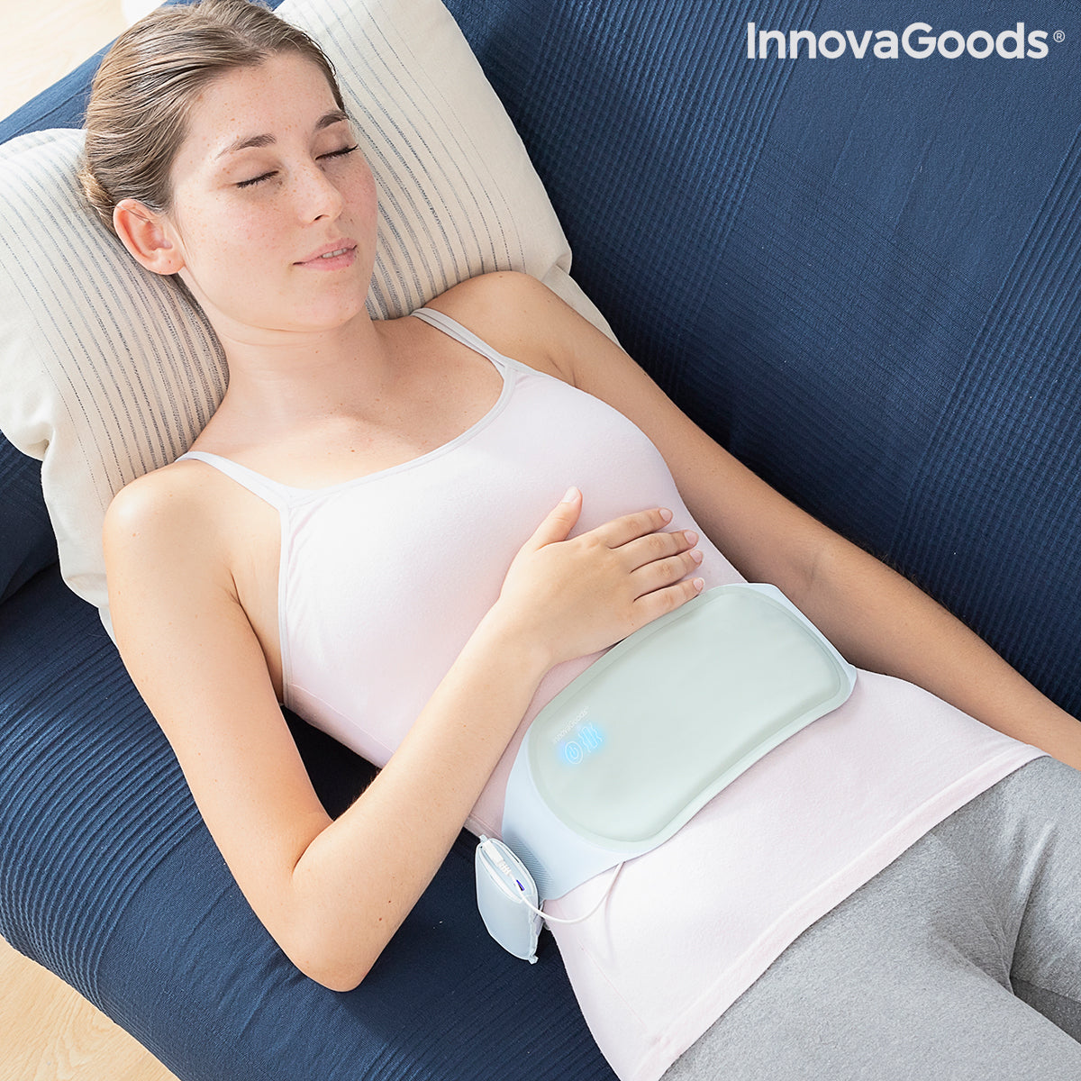 Rechargeable Wireless Massage and Heat Belt Beldisse InnovaGoods Bigbuy