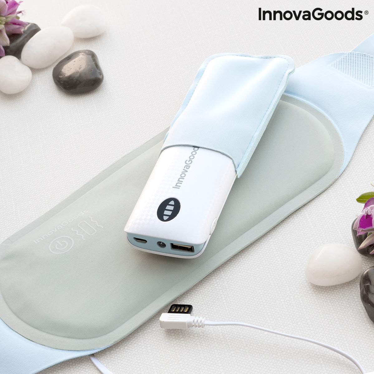 Rechargeable Wireless Massage and Heat Belt Beldisse InnovaGoods Bigbuy