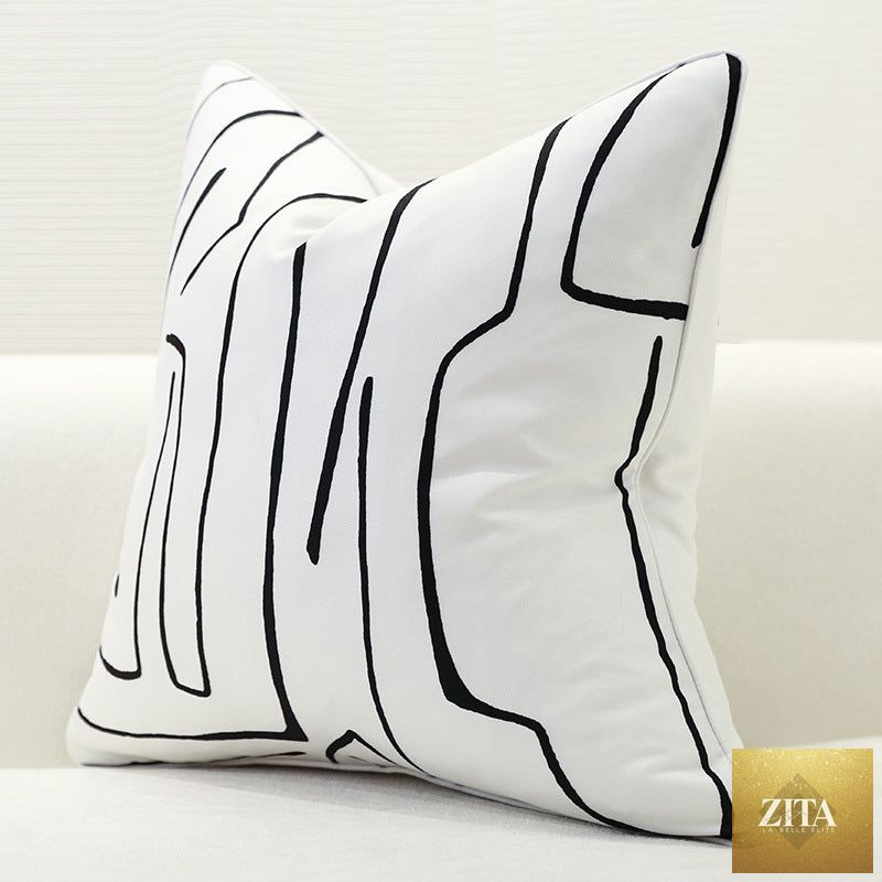 Nordic style pillow cushion on towel yoga mat, soft and comfortable, perfect for home decor and relaxing yoga sessions.