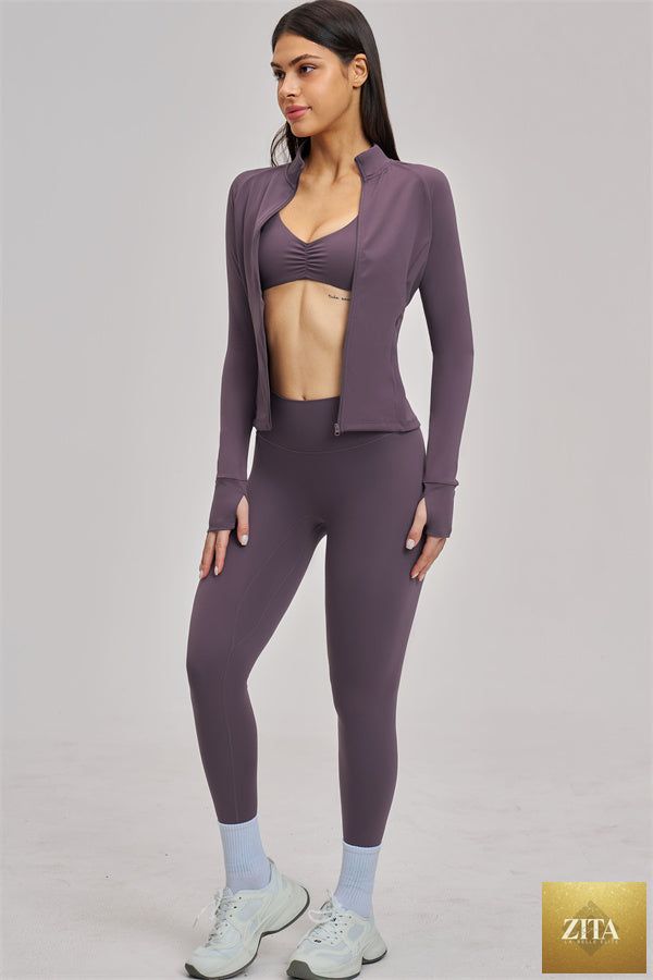 The Swoon Jacket Sports Bra Leggings 3-Piece Set