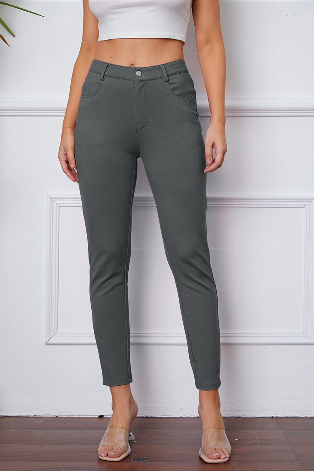 StretchyStitch Pants By Basic Bae Pocketed Opaque Stretch For Women All Day Comfort